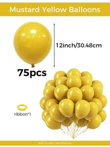 Mustard Yellow Balloons - 18 Inch, 12 Inch, 10 Inch, 5 Inch Vintage Mustard Yellow Autumn Balloon Garland Arch Set For Birthday, Wedding, Engagement, Baby Shower, Gender Reveal, Spring Bee Sunflower Cute Party Decorations - Mustard Yellow - View 10