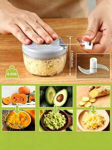 1 pieza Picador de verduras manual multifunción - Pequeño molinillo para ajo, cebolla, hierbas y especias, herramienta de preparación de cocina - Multicolor - Ver 1