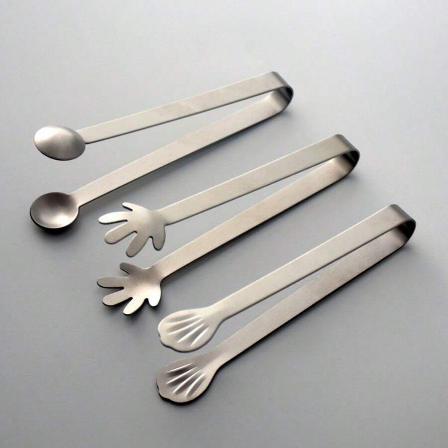 3件套不锈钢厨房食品夹，创意造型不锈钢冰块夹，家用蔬菜夹，肉类夹，煎炸夹，面包夹。适用于酒吧、厨房和派对。 - 3件裝 - 查看 1