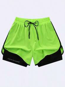 Women's Quick-Dry Yoga Shorts - Lightweight And Breathable Sports Shorts, Summer Black Elastic Fitness Shorts For Women - 綠色的 - 查看 12