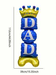 1/2pcs Large Father's Day Standing Base Aluminum Foil Balloon, Printed With "DAD", Suitable For Father's Day Decoration Balloons, Theme Party Decor, Holiday Decoration Balloons, Birthday Party Decor Balloons - Standing Father's Day - View 8