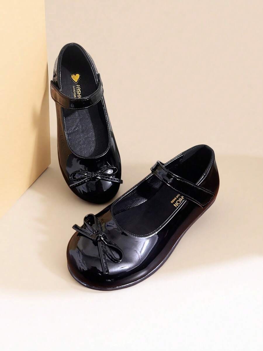 Black Patent Leather Performance Shoes, Princess Shoes, Student Soft Bottom Shoes - Black - View 1