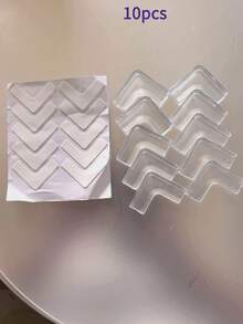10pcs Transparent PVC Anti-Collision Corner Guards - Thickened Pet Safety Corner Protectors, Suitable For Table Edges, Furniture Protection - Transparent Design (10pcs Set) - 10pcs - View 10