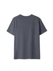 Camiseta Casual de  de Cuello Redondo y Manga Corta con Estampado de Cerezas y Lazos, Tejido de Poliéster Ligeramente Elástico - Tela Ligera y Suave - Gris Oscuro - Ver 6