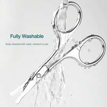 4 Pack Curved And Rounded Facial Hair Scissors Set For Men Women - Mustache, Nose, Beard, Eyebrows, Eyelashes And Ear Hair Cutting Scissors - Black And Sliver Stainless Steel Trimming Scissors - White - View 7