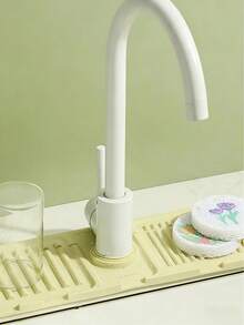 1pc Faucet Splash Guard, Splash Proof, Adjustable, Suitable For Kitchen Sink And Bathroom Vanity, Easy To Clean, Foldable Edge, Drainage Design, Suitable For Bathroom Sink, Kitchen Sink, Bowl Rack, Kitchen Bowl Rack, Kitchen Sink Accessories - View 5