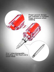 3pcs Short Handle Screwdriver Set | Flat & 2-In-1 Head | Micro Short Handle Screwdriver Suitable For Narrow Spaces | Applicable For Sewing Machines, Electronics And Home Repairs | Durable Anti-Slip Handle Manual Tools - A - View 2