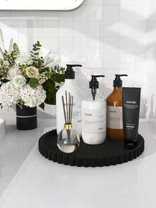 Nampan Silikon Bulat untuk Kamar Mandi, Organizer Dekoratif untuk Sabun, Parfum, Lilin, Meja Dapur, Dekorasi Meja Kopi - MultiWarna - View 7