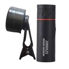 Telescopio monocular 2025 2000X25 HD, portátil compacto para viajes, senderismo, pesca, camping, observación de estrellas, conciertos y observación de aves - Con clip para teléfono - Ver 3