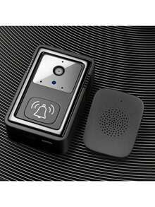 400mAh Battery Capacity Smart Video Doorbell With Camera, HD Camera, Wide Angle Lens, Smart Voice Intercom, Wi-Fi, Built-In Speaker, Two-Way Voice Intercom, Real-Time Alert, App Control - Black - View 3