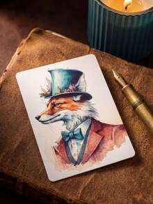 Naipes personalizados con arte de animales, fotos personalizadas, naipes impermeables con diseño de acuarela de zorro con superficie de cojín de aire, naipes de acuarela de zorro duraderos adecuados para juegos de ocio y competitivos, perfectos para noches de juegos, fiestas de póker y regalos únicos - Multicolor - Ver 6