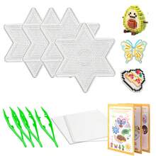 Bộ dụng cụ tự làm đồ trang sức bằng hạt cườm 2/4 món, bao gồm hạt cườm Hama & Perler 5mm, bảng đục lỗ vuông, giấy ủi và nhíp gắp hạt cườm - Vật liệu thủ công trong suốt, thích hợp cho các dự án thủ công, bảng hạt cườm, phụ kiện, hoàn hảo cho mùa đông và năm mới. - Bảng hạt Perler - Xem 11