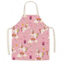 1pc Unicorn Pattern Apron, Suitable For Advertising Promotion, Supermarket, Home Kitchen, Fashionable Catering, Milk Tea Shop, Etc. - Multicolor - View 12
