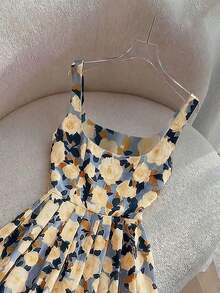 SuriyaCove Vestido largo de tirantes finos con estampado de lunares en estilo vintage francés para playa y vacaciones - Multicolor - Ver 4