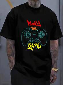 1 camiseta retro de videojuegos para hombre, con diseño de controlador - cómoda camiseta de manga corta con cuello redondo, adecuada para uso diario, actividades de fitness y moda - ropa dep - Blanco - Ver 6