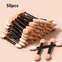 50pcs Disposable Double-Ended Eye Shadow Brushes, Soft Sponge Makeup Applicators For Eye Shadow, Highlighter And Concealer, Beginner-Friendly Portable Makeup Tools; Nail Sponge Magic Wand, Double-Ended Sponge Brush, Gradient Nail Brush, Hand Clip Glitter Brush, Disposable Double-Ended Eye Shadow Brushes, Suitable For Eye Makeup Tools And Nail Art Tools - Multicolor - View 11