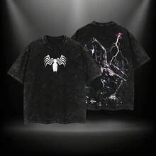 HellstarBlack Suit Spidey Symbiote MCU Comic Double Printed Oversize Lightweight Acid Washed Tee TV Series Graphic Top Cotton Streetwear T-Shirt, Oversize Shirt, Vintage Outfit, Gift For Fan, Y2k Styles T8KOversized Retro Washed T-Shirt - màu đen - Xem 12