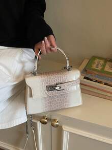 Fashionable Versatile Contrast Color Casual Tote Bag For Women - Khaki - View 4