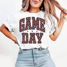 1 camiseta para el día del partido, camiseta de fútbol, azul y blanca, fútbol femenino, fútbol preppy, mamá futbolista, camiseta de fútbol linda, 180g 100% algodón suave - Blanco - Ver 2