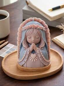 祈祷少女蜡烛硅胶模具，复古浪漫少女造型DIY手工蜡烛模具，创意家居装饰模具，适用于石膏、树脂、蜡烛熔块，手工装饰用品 - 玫瑰花祈禱女孩矽膠模具 - 查看 9