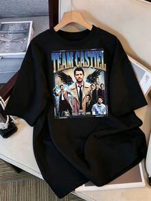 Team Castiel T-Shirt – Inspired By – Merchandise For Dean And Sam Winchester Fans - Black - View 1