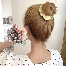 16 piezas de Scrunchies de pelo a cuadros lindos, adecuados para todos los estilos de cabello - Multicolor - Ver 2