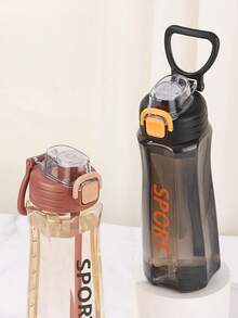 1pc 750ml Large Capacity Water Bottle, Summer Anti-Drop Minimalist Fresh Plastic Water Bottle - Multicolor - View 2