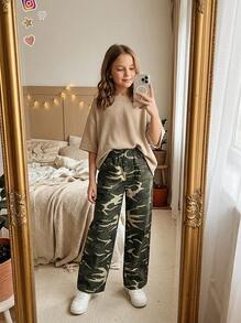 Girls' Denim Jeans Casual Street Style Sweet & Cool Camouflage Straight Leg Wide Leg Pants Daily Outfit - Multicolor - View 3
