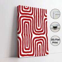 1幅无框复古海报，红色几何艺术印刷品，抽象图案帆布画，适合客厅和卧室装饰，乔迁新居礼物送给朋友 - A - 查看 16