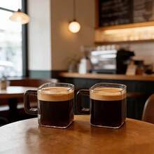 2/4/6/12个装木柄玻璃杯，高硼硅玻璃杯，大容量咖啡杯，家用奶茶果汁单层杯，小容量现磨咖啡杯，胡桃木柄咖啡杯，家用早餐奶茶杯及其他饮品杯，节日礼物，母亲节礼物，父亲节礼物，派对杯 - 彩色 - 查看 9