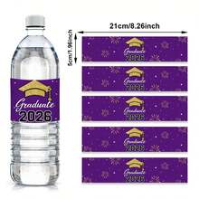 10/20pcs 2026 Graduation Water Bottle Stickers,Bachelor's Hat And Fireworks Design,Suitable For Graduation Party, Class Of 2026 Party , Party Favors ,Graduation Party Decorations - View 10