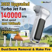 Super Powerful Turbo Air Blower - 140000 RPM Turbo Jet Fan,- Brushless Motor,  Light, 8000mAh Battery, Snow Blower Multi-Nozzle For PC/Dust/Car/Fallen Leaves Cleaning Air Duster Blower Handheld - Silver - View 13