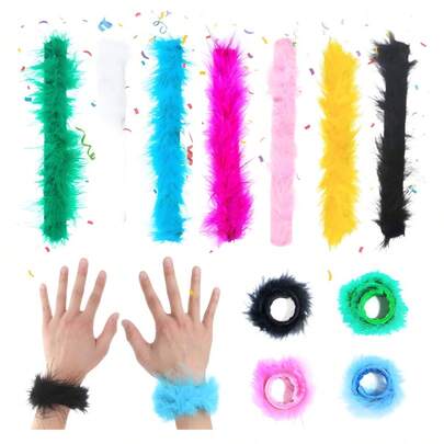 1pc Feather Bracelet, Feather Clasp Bracelet, Feather Clasp Ring, Bracelet With Dad Circle Clasp, Women Wrist Decor For Halloween Costume