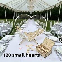 1 Set Libro de visitas con forma de corazón con caja de madera y 60/80/100 piezas de madera - Decoración rústica para bodas, adecuado para aniversarios, cumpleaños y ocasiones especiales, perfecto para recopilar mensajes sinceros - Multicolor - Ver 16
