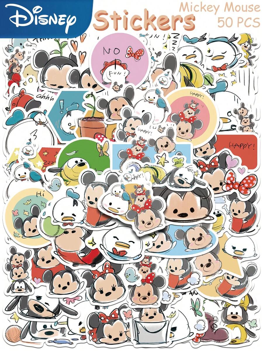 50 miếng dán hoạt hình chuột Mickey của Disney dùng cho laptop, vali, ván trượt, sổ lưu niệm, điện thoại, đàn guitar, hình dán graffiti ngộ nghĩnh. - A - Xem 1