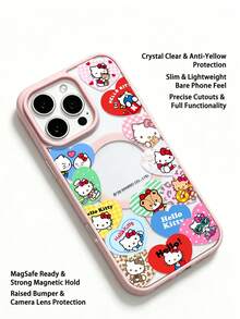 Ốp lưng điện thoại từ tính sạc pin hình nhân vật Sanrio, quà tặng ngày lễ, phù hợp với iPhone 17, 17 Air, 17 Pro, 17 Pro Max, 11, 12, 13, 14, 15, 16 Pro, 16 Pro Max, 14 Plus, 15 Plus, 16 Plus, 15 Pro Max, 16 Pro, 16 Pro Max, XR - Hồng - Xem 7