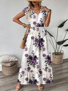 Vestido largo casual y retro para vacaciones, con cintura ceñida, para atuendo diario de primavera/verano, vestidos camiseros para mujer, casual - Multicolor - Ver 8