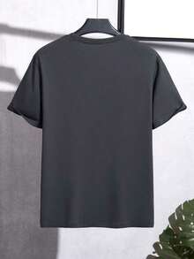 Camiseta de manga corta con cuello redondo y estampado sencillo para hombre Manfinity Homme - Blanco - Ver 10