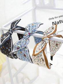 1 chiếc băng đô kiểu Bohemian thời trang mới dành cho nữ, phụ kiện đội đầu màu sắc tươi sáng cho mùa xuân, nơ to, khăn trùm đầu thường ngày, phụ kiện tóc, lễ hội, tiệc tùng. - Nhiều màu - Xem 1