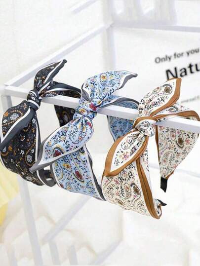 1 chiếc băng đô kiểu Bohemian thời trang mới dành cho nữ, phụ kiện đội đầu màu sắc tươi sáng cho mùa xuân, nơ to, khăn trùm đầu thường ngày, phụ kiện tóc, lễ hội, tiệc tùng.