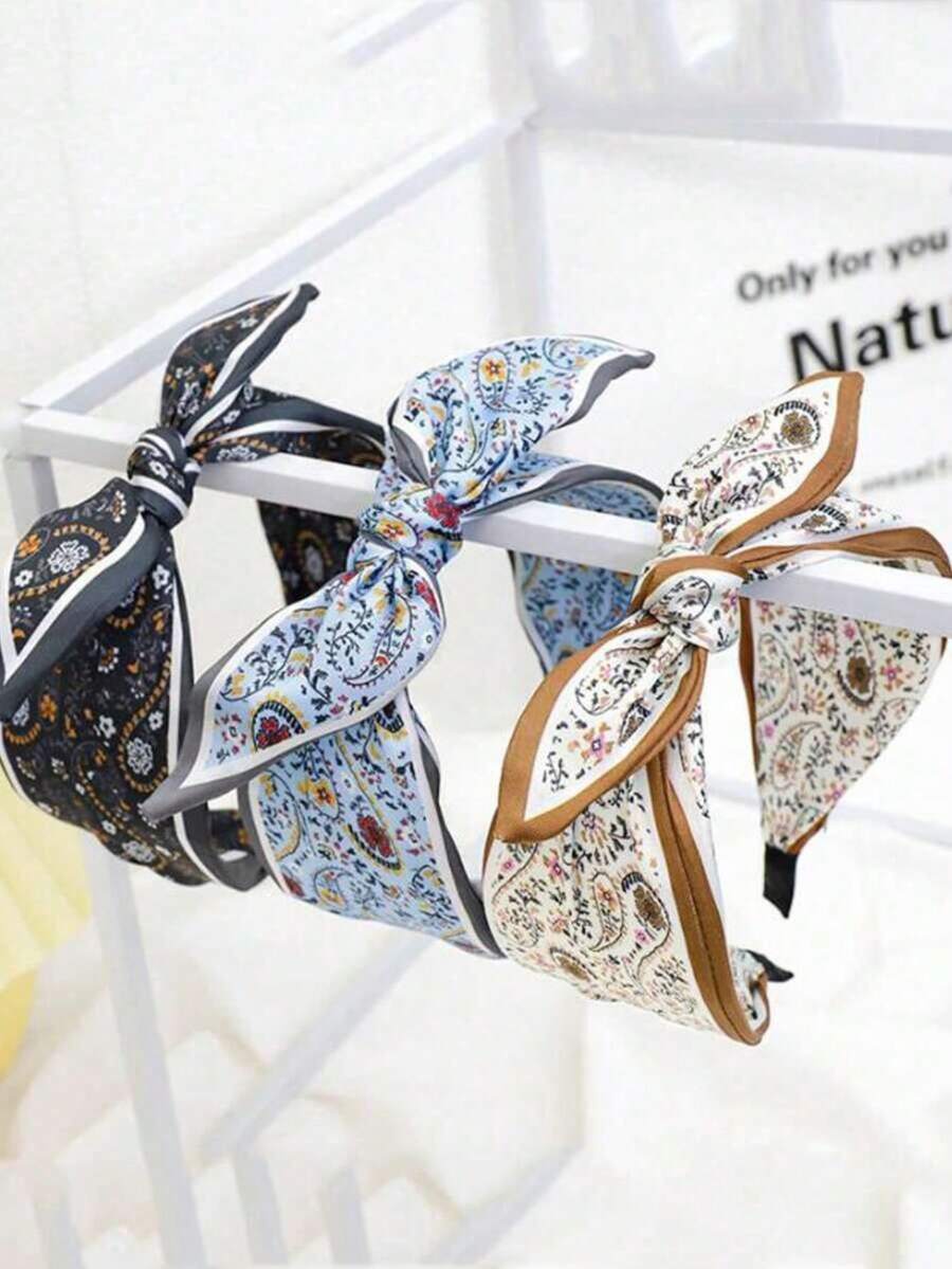 1 chiếc băng đô kiểu Bohemian thời trang mới dành cho nữ, phụ kiện đội đầu màu sắc tươi sáng cho mùa xuân, nơ to, khăn trùm đầu thường ngày, phụ kiện tóc, lễ hội, tiệc tùng. - Nhiều màu - Xem 1