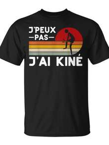 "I Can't, I Have Physiotherapy" T-Shirt - Physiotherapist Humor - Funny Gift - Men's T-Shirt With Back Print - 100% Cotton - Crew Neck - Comfortable And Breathable Fabric - Short Sleeve - Loose And Comfortable For Summer. - Black - View 1