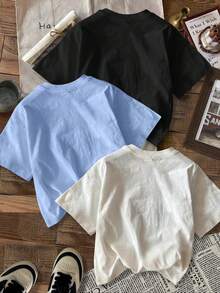 Conjunto de 1 pieza para mujer, camiseta con estampado de bebidas inglesas, estilo retro a la moda, camiseta deportiva casual de manga corta con cuello redondo, estampada, suave y cómoda para el verano. - Blanco - Ver 2