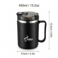 1pc 500/550ml 304 Stainless Steel Coffee Mug With Tea Strainer & Folding Spoon, Double Layer Thermal Insulated Milk Tea Coffee Water Cup With Handle & Lid, Anti Scalding & Leak Proof Drinking Cup Drinkware For Hot & Cold Water, Suitable For Student And Adult Use In Home, School, Dorm, Office, Outdoor Camping, Picnic,Travel, Bakc To School - Multicolor - View 14