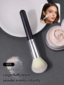 1 pieza Pincel suave y colorido para rubor, pincel de maquillaje con mango de perla, herramienta de maquillaje profesional multifuncional, obsequios - Negro - Ver 9