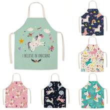 1pc Unicorn Pattern Apron, Suitable For Advertising Promotion, Supermarket, Home Kitchen, Fashionable Catering, Milk Tea Shop, Etc. - Multicolor - View 2