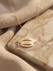 Customized Graduation Cap Necklace With Name, Personalized Commemorative Jewelry, Customized Graduation Necklace With Graduate's Name, Customized High School/University Graduation Gift, Meaningful Graduation Commemorative Premium Necklace, Personalized Gift For Her/Daughter, Graduation Friend Gift - Multicolor - View 10