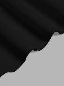 Women's Solid Color Minimalist Versatile Ruffle Hem Bubble Crinkle Feeling Semi-Sheer Skirt Black Summer - Black - View 6