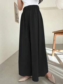 Novedad de verano, pantalones para mujer, ropa de calle, moda informal, pantalones de punto ajustados, ropa negra, culottes versátiles sexis elegantes para mujer - Negro - Ver 2