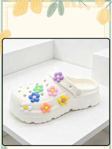 7 pièces Décorations de chaussures en forme de fleurs colorées pour les filles, épingles de chaussures mignonnes pour les accessoires de sandales, cadeaux de fête - Fleur aux sept couleurs - Voir 9